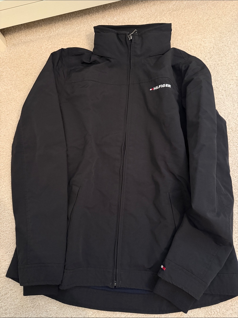 Tommy Hilfiger Black Full-Zip High-Collar Jacket